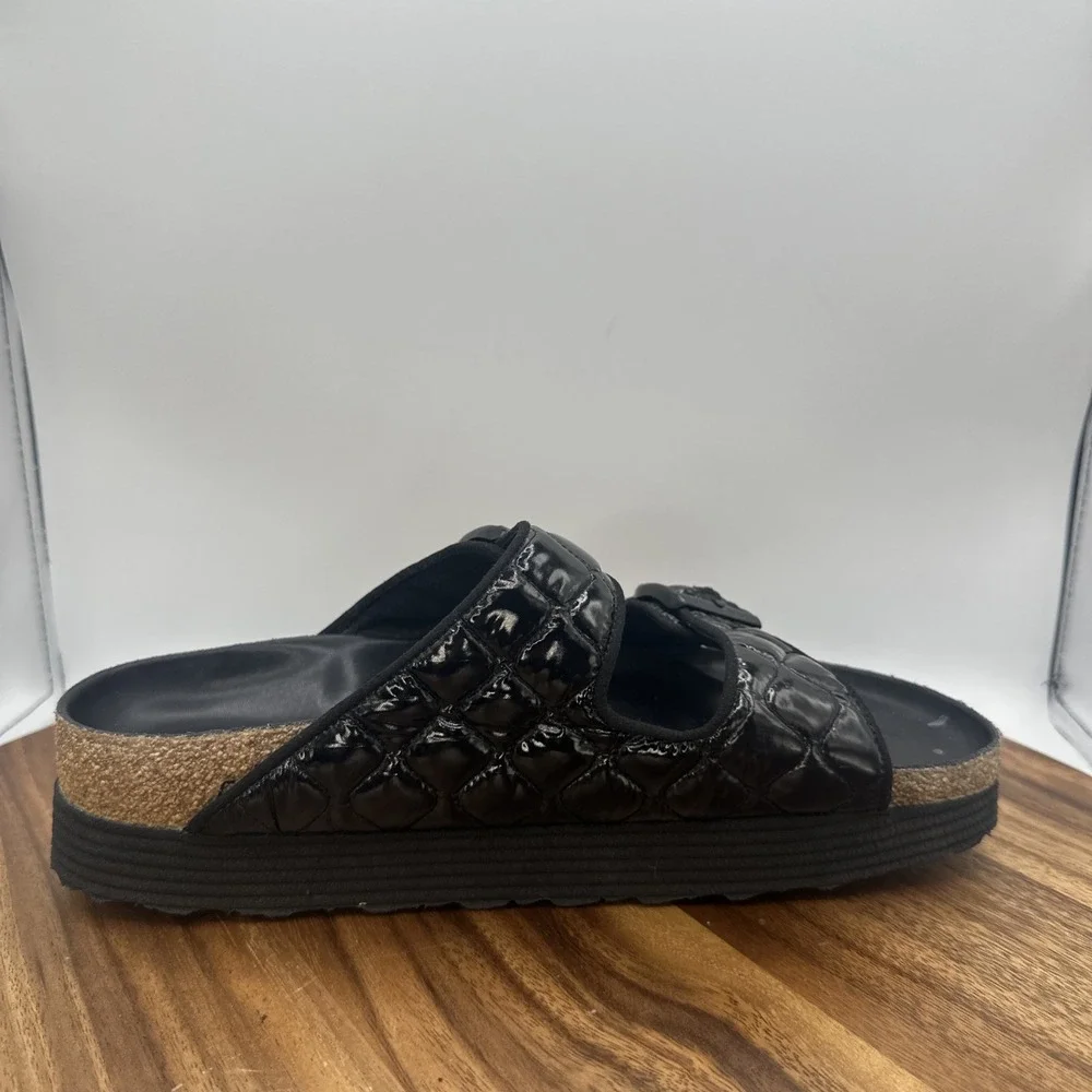 Birkenstock Papillio Arizona Black Quilted Platform Sandals Women's EU 41 US 10